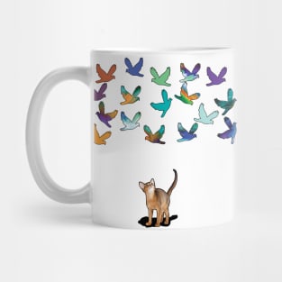 Cat Among The Birds Mug